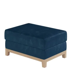 Couchhocker in Dunkelblau Velours - Tadeuz^Wohnen Online