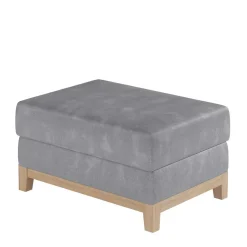 Couchhocker in Hellgrau Chenille - Uclavera^Wohnen