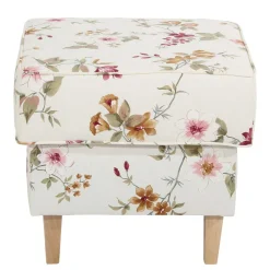 Couchhocker in Weiß mit Blumen Muster - Salines^Wohnen Clearance