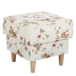 Couchhocker in Weiß mit Blumen Muster - Salines^Wohnen Clearance