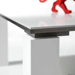 Couchtisch auf Rollen in Weiß Hochglanz mit Alu - Erminia^Wohnen