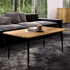 Couchtisch aus Wildeiche mit Stahlbeinen - Casarius^Wohnen Online