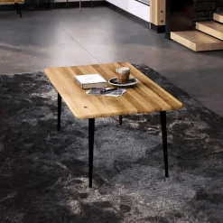 Couchtisch aus Wildeiche mit Stahlbeinen - Casarius^Wohnen Online