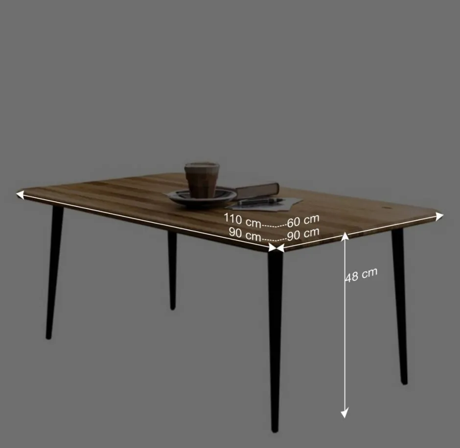 Couchtisch aus Wildeiche mit Stahlbeinen - Casarius^Wohnen Online
