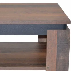 Wohnen Couchtisch in Holzoptik Antik & Schwarz - Jimy