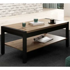 Couchtisch mit Ablage in Wildeiche Holzoptik - Zavorra^Wohnen Discount