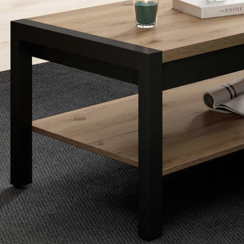 Couchtisch mit Ablage in Wildeiche Holzoptik - Zavorra^Wohnen Discount