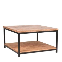 Wohnen Couchtisch mit Ablageboden aus Massivholz - Jeen