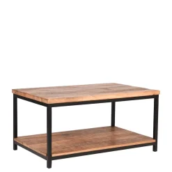 Wohnen Couchtisch mit Ablageboden aus Massivholz - Jeen