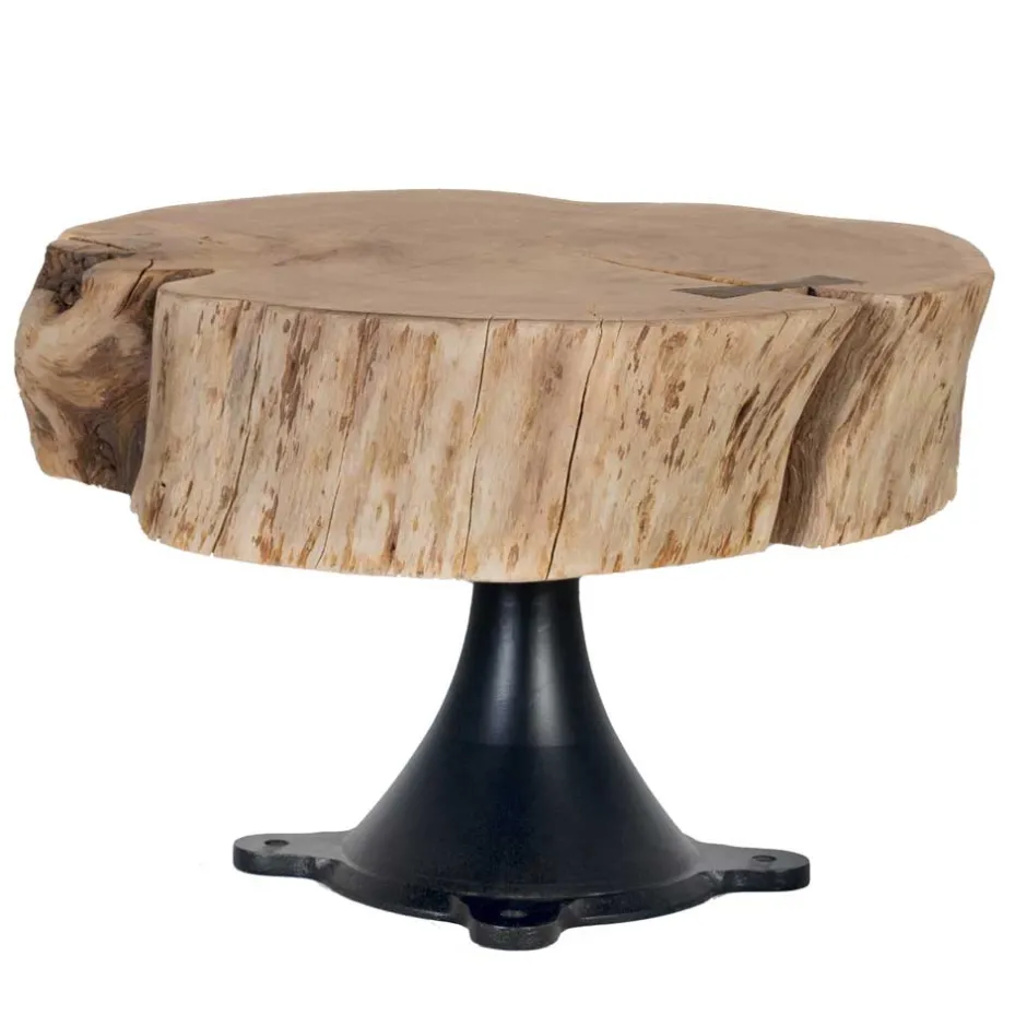 Wohnen Couchtisch mit dicker Baumscheibe als Platte - Corgova