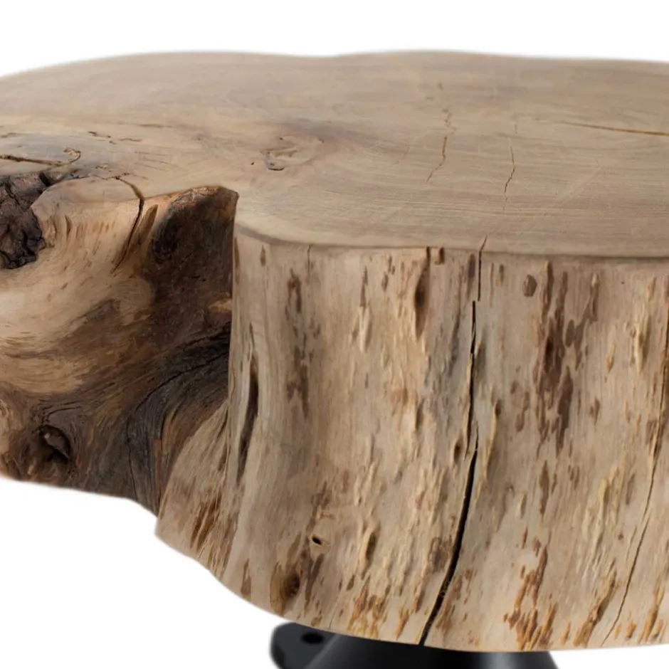 Wohnen Couchtisch mit dicker Baumscheibe als Platte - Corgova