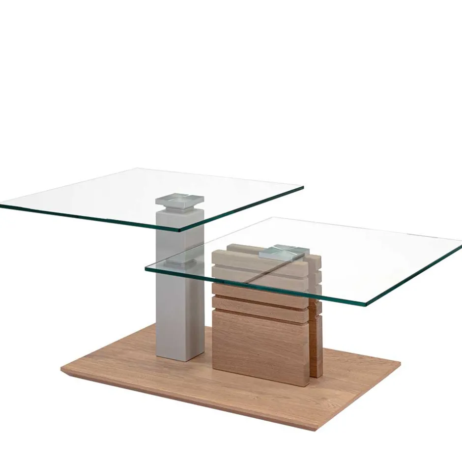 Wohnen Couchtisch mit zwei Glasplatten modern - Olbiancas
