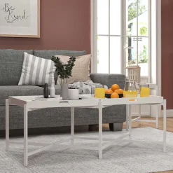 Couchtisch mit zwei Tabletts in Weiß - Vereny^Wohnen New