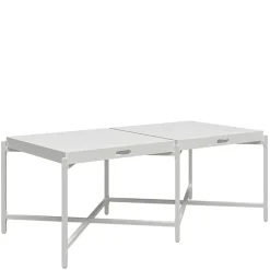 Couchtisch mit zwei Tabletts in Weiß - Vereny^Wohnen New