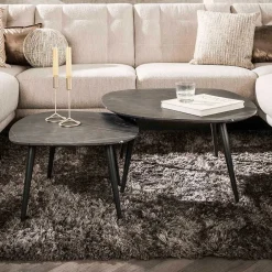 Wohnen Couchtisch Paar im Retrostil - Simonas (zweiteilig)