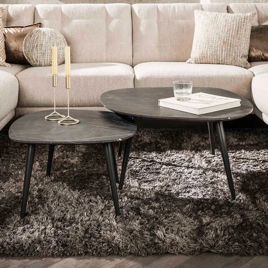 Wohnen Couchtisch Paar im Retrostil - Simonas (zweiteilig)