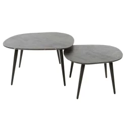 Wohnen Couchtisch Paar im Retrostil - Simonas (zweiteilig)