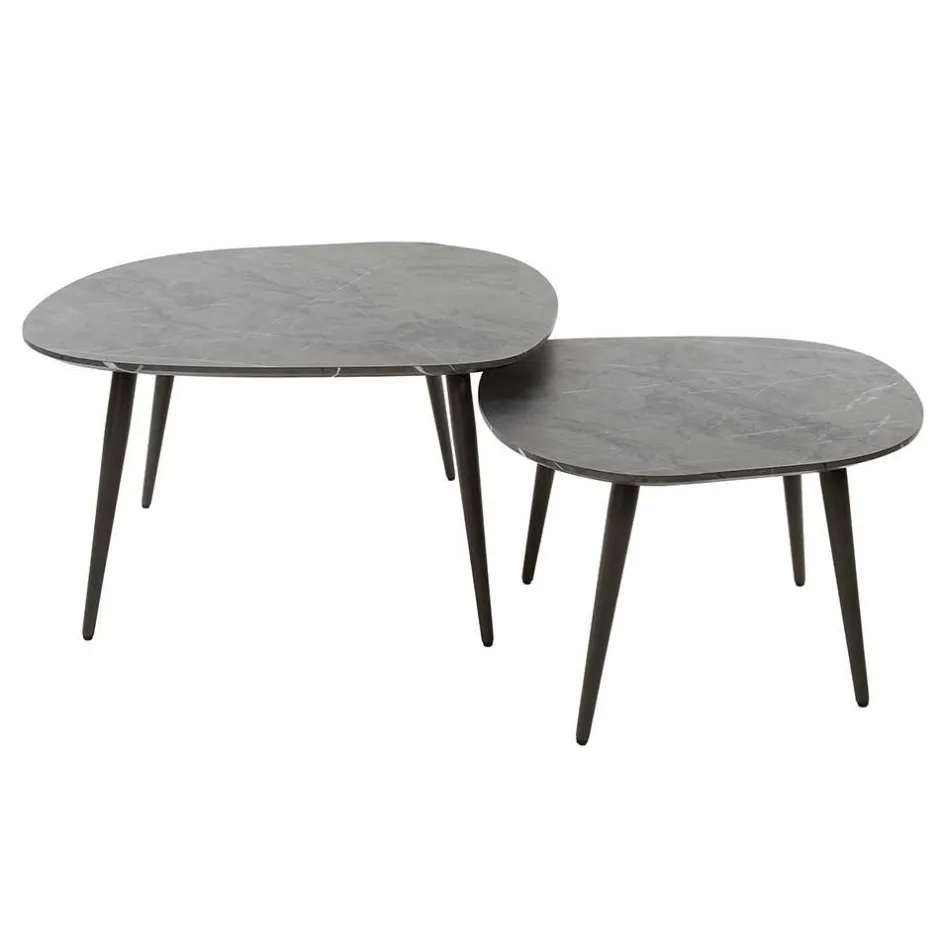 Wohnen Couchtisch Paar im Retrostil - Simonas (zweiteilig)