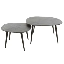 Wohnen Couchtisch Paar im Retrostil - Simonas (zweiteilig)