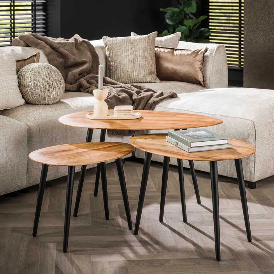 Couchtisch Trio aus Akazie - Quierly (dreiteilig)^Wohnen Discount