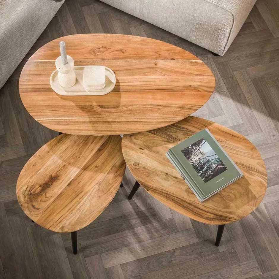 Couchtisch Trio aus Akazie - Quierly (dreiteilig)^Wohnen Discount