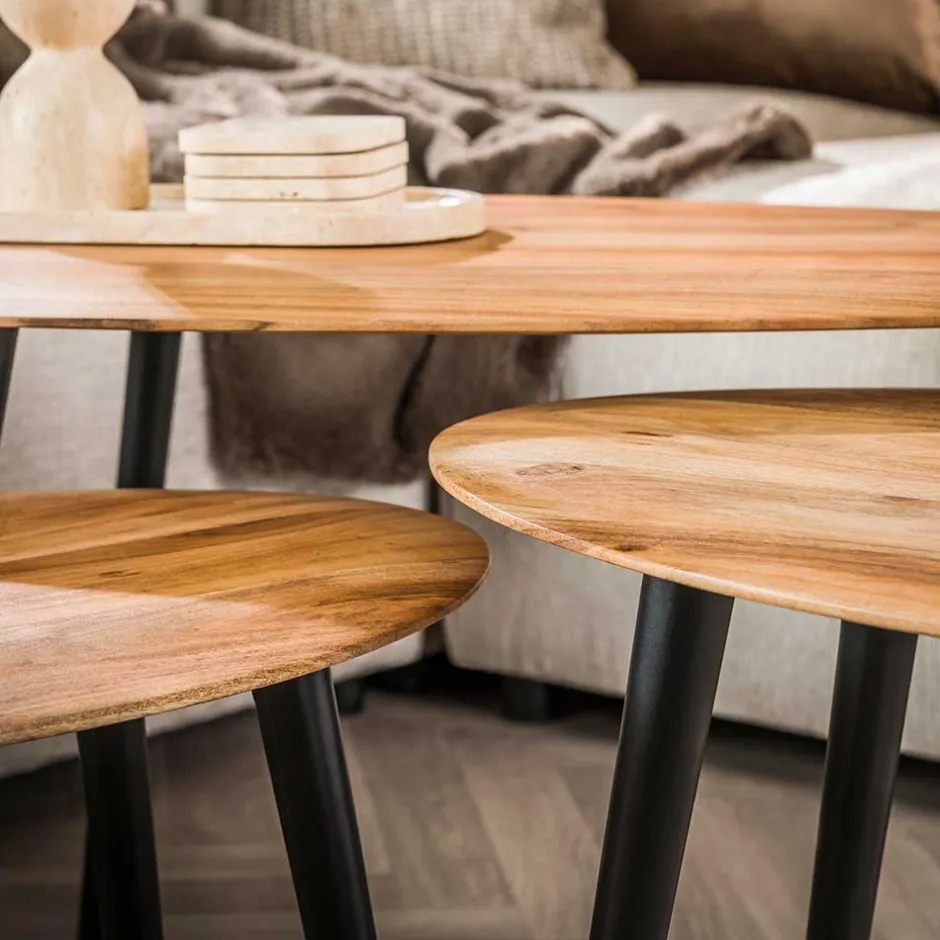 Couchtisch Trio aus Akazie - Quierly (dreiteilig)^Wohnen Discount