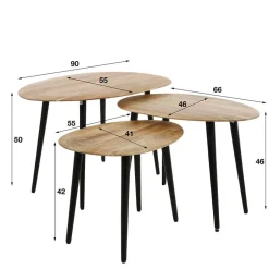 Couchtisch Trio aus Akazie - Quierly (dreiteilig)^Wohnen Discount