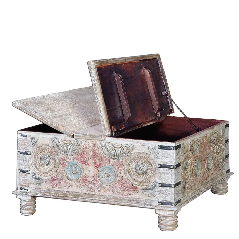 Wohnen Couchtisch Truhe in White Wash - Pescara