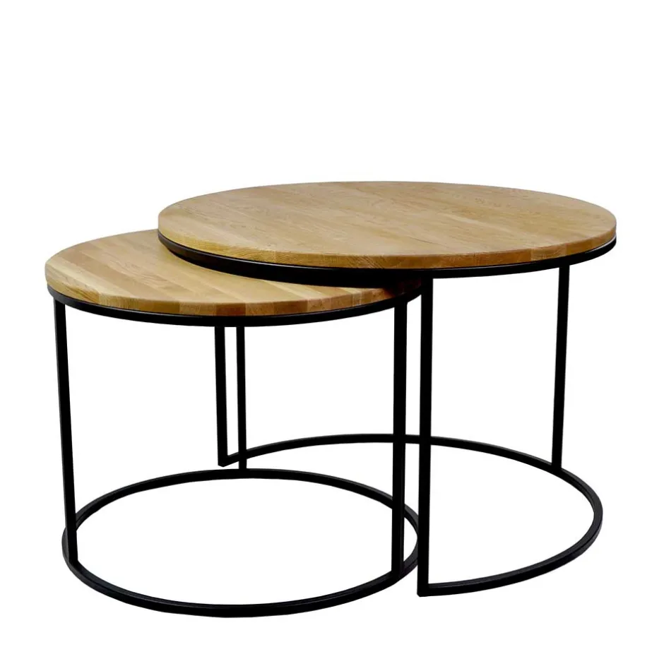 Couchtisch Zweisatz aus Wildeiche - Cazama (zweiteilig)^Wohnen Hot