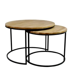 Couchtisch Zweisatz aus Wildeiche - Cazama (zweiteilig)^Wohnen Hot