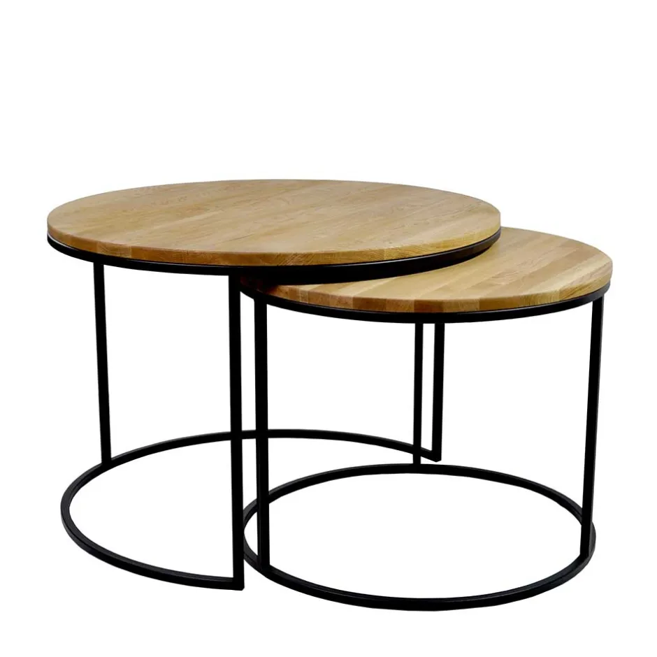 Couchtisch Zweisatz aus Wildeiche - Cazama (zweiteilig)^Wohnen Hot