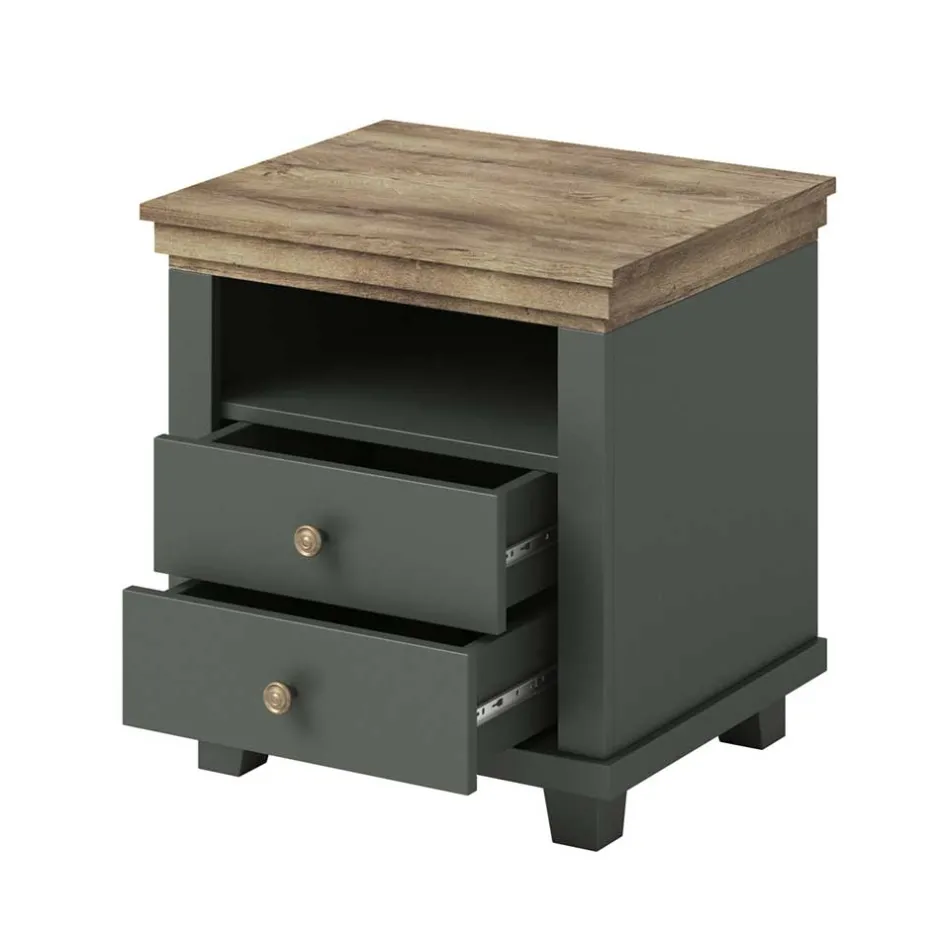 Country Nachtkommode in Dunkelgrün - Daney^Wohnen Online