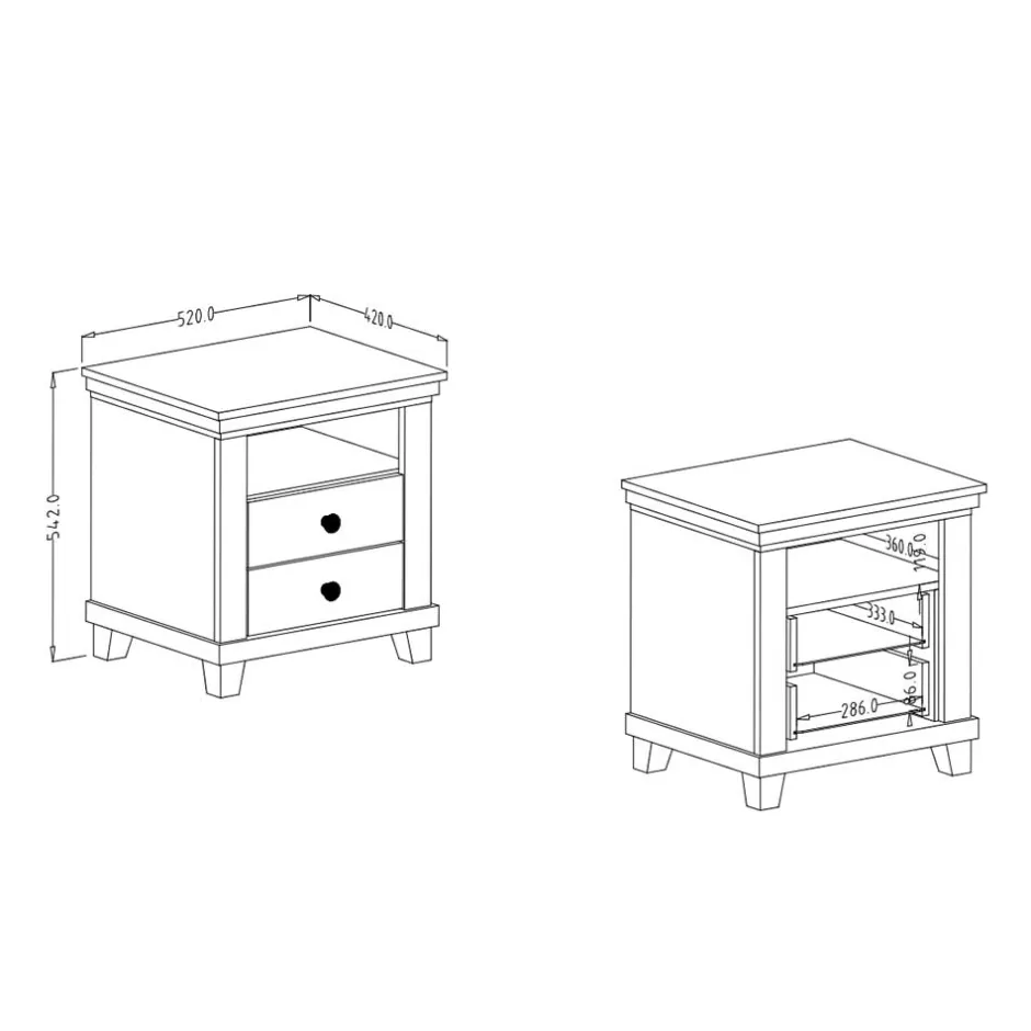 Country Nachtkommode in Dunkelgrün - Daney^Wohnen Online