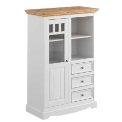 Country Style Highboard in Weiß & Kiefer Natur - Vitablo^Wohnen Outlet
