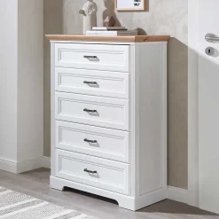 Wohnen Country Style Hochkommode mit fünf Schubladen - Mehady