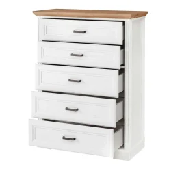 Wohnen Country Style Hochkommode mit fünf Schubladen - Mehady