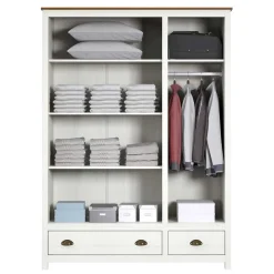 Wohnen Country Style Kleiderschrank mit 2 Schubladen - Abelkav