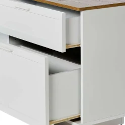 Wohnen Country Style Schreibtisch mit Seitenregal - Ristina