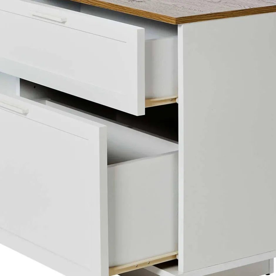 Wohnen Country Style Schreibtisch mit Seitenregal - Ristina