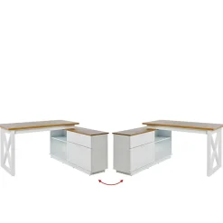 Wohnen Country Style Schreibtisch mit Seitenregal - Ristina