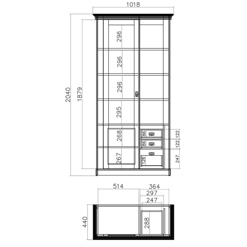 Country Style Vitrinenschrank zweifarbig - Diatara^Wohnen