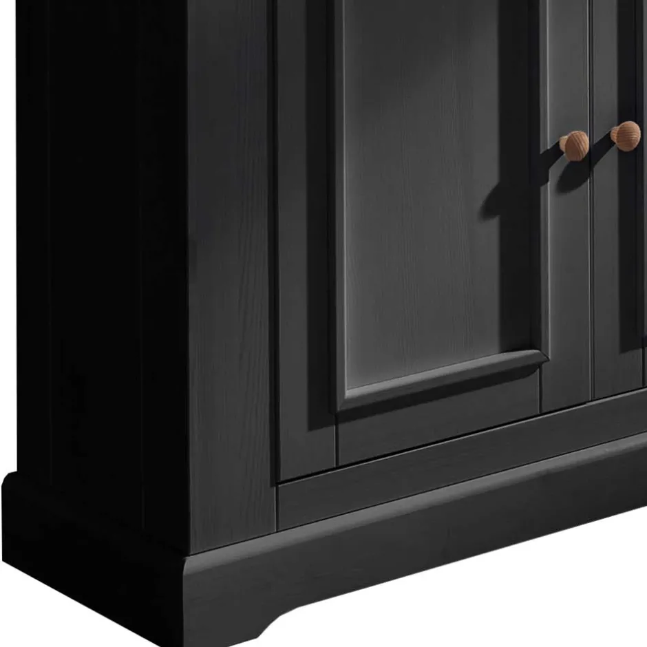 Country Vitrinenschrank in Grau & Eichefarben - Ustricia^Wohnen Best