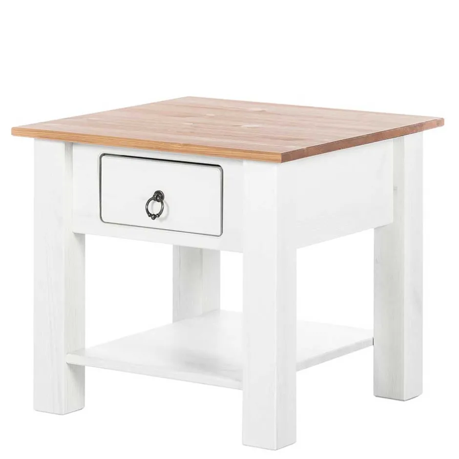 Country Wohnzimmertisch in Weiß & Honigfarben - Xaidon^Wohnen Discount