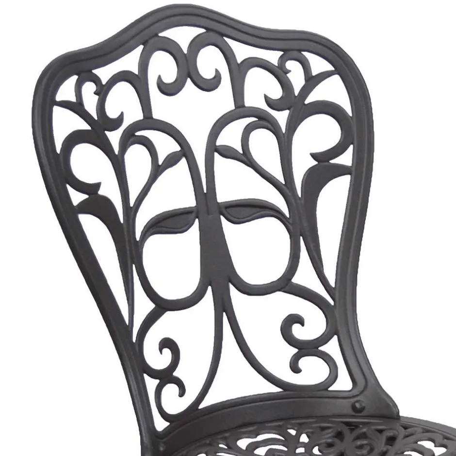 Wohnen Dekorative Metallstühle für Garten Ykan in Dunkelbraun (2er Set)