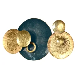 Dekoratives Wandobjekt in Dunkelgrün und Gold - Jenyca^Wohnen