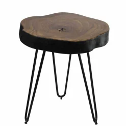 Wohnen Design Ablagetisch Tohema mit Baumkante dunkel