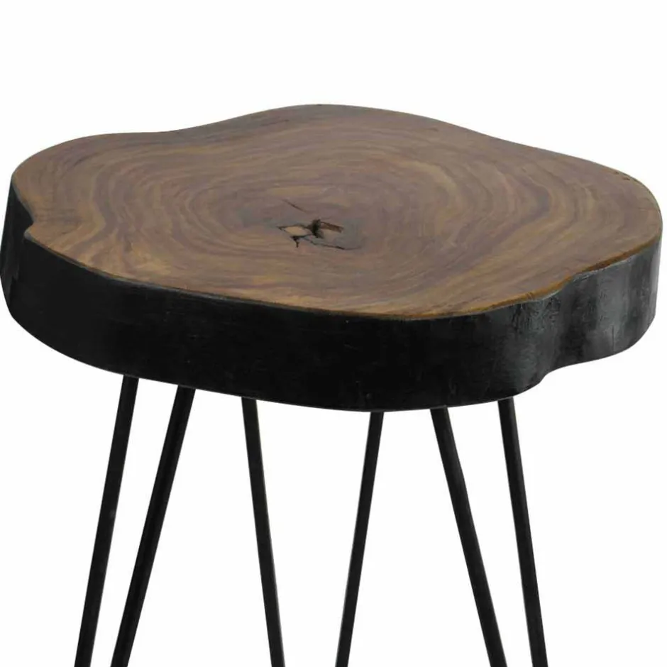 Wohnen Design Ablagetisch Tohema mit Baumkante dunkel