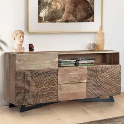 Wohnen Design Anrichte aus Massivholz - Merlan