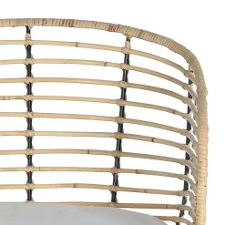 Wohnen Design Armlehnenstuhl in Rattan Natur und Schwarz - Adatto (2er Set)