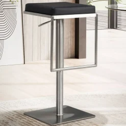 Design Barhocker in Schwarz und Silber - Hallein^Wohnen